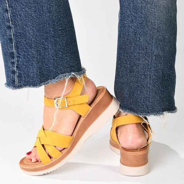 Franco Rossi Revil Wedge - Mustard Yellow-Franco Rossi-Buy shoes online