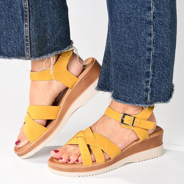 Franco Rossi Revil Wedge - Mustard Yellow-Franco Rossi-Buy shoes online
