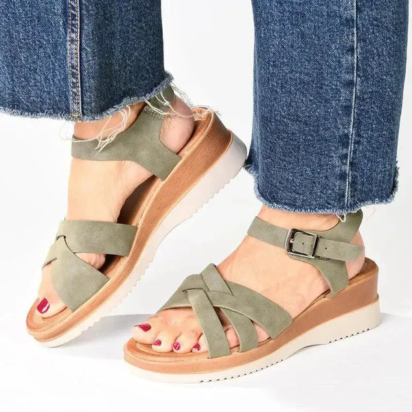 Franco Rossi Revil Wedge Sandal - Olive