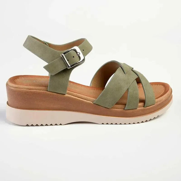 Franco Rossi Revil Wedge Sandal - Olive