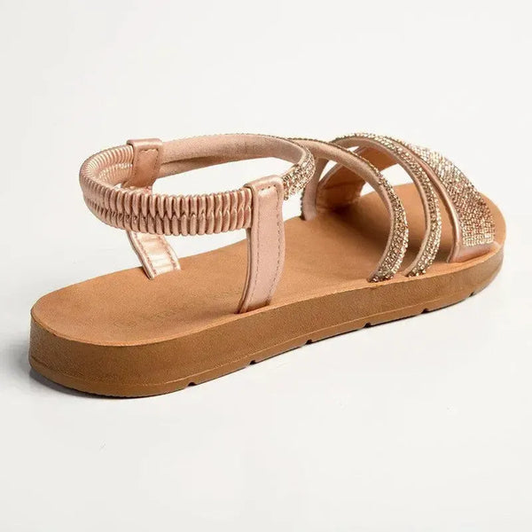 Franco Rossi Rose Ladies Bling Sandal - Rose Gold