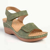 Franco Rossi Scoop Wedge Sandals - Olive