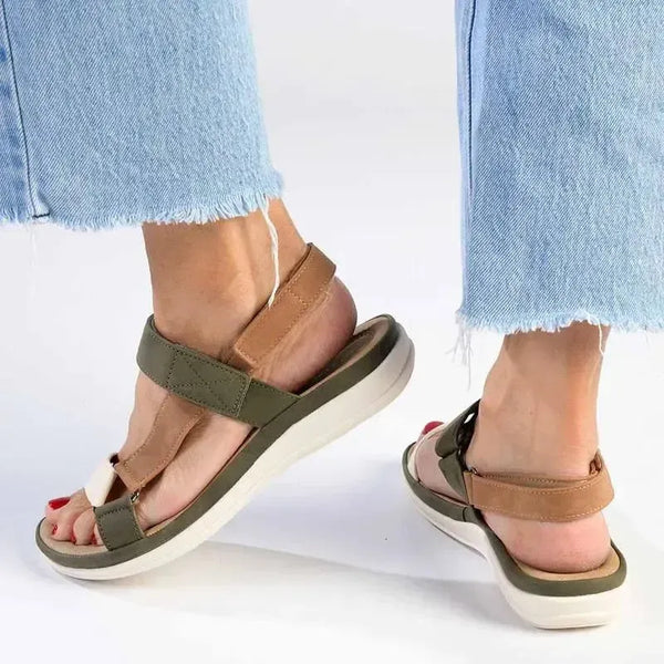 Franco Rossi Triangle Sandals - Olive Multi