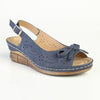 Franco Rossi Wedge Sling Back Wedge-Blue