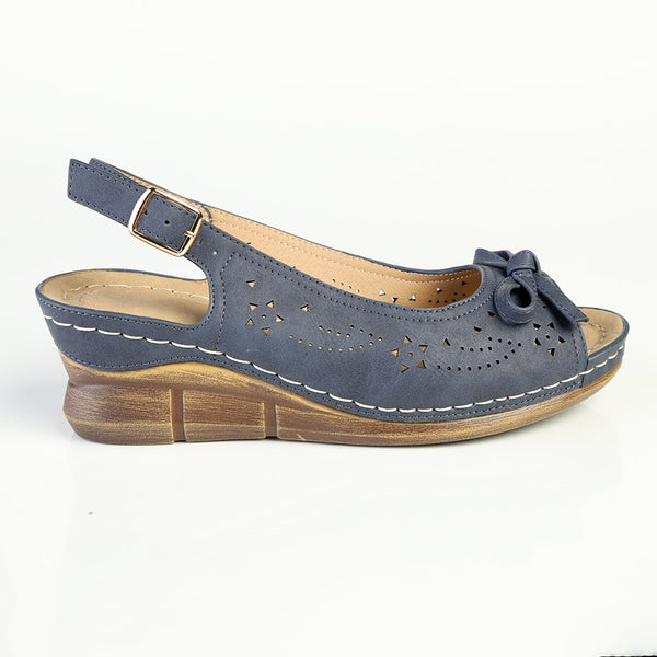 Franco Rossi Wedge Sling Back Wedge-Blue