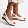 Franco Rossi Wedge Sling Back Wedge-White