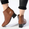 Froggie Chelsea Leather Block Heel Side Zip Ankle Boot - Chestnut