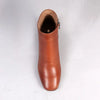Froggie Chelsea Leather Block Heel Side Zip Ankle Boot - Chestnut