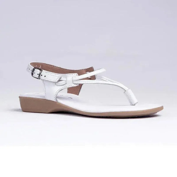 Froggie Ella Leather Comfort Thong Sandal - White