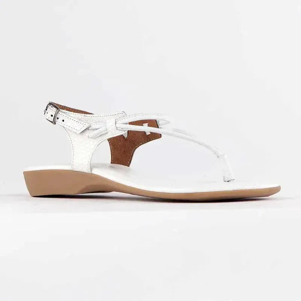 Froggie Ella Leather Comfort Thong Sandal - White