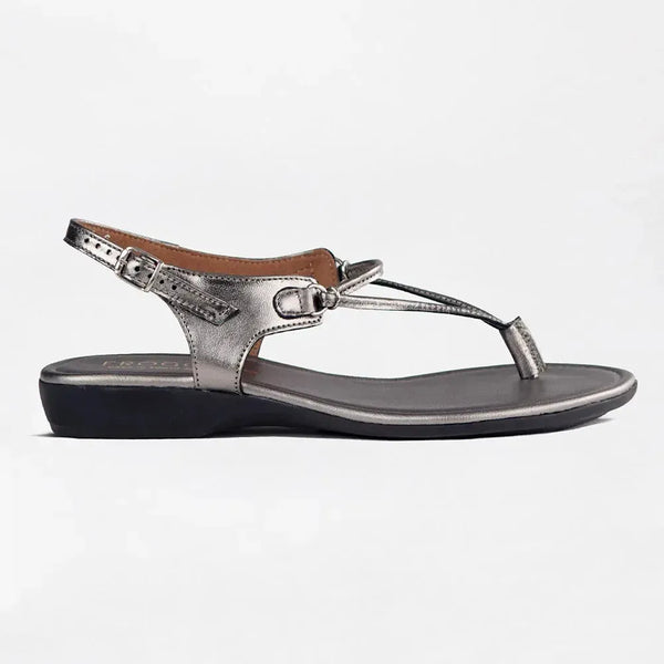 Froggie Ella Leather Sandal - Pewter