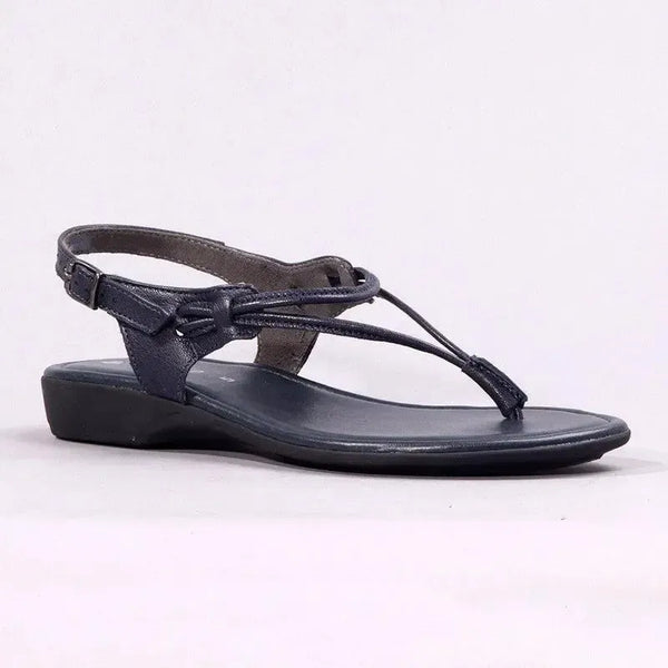 Froggie Ella Thong Leather Comfort Sandal - Navy