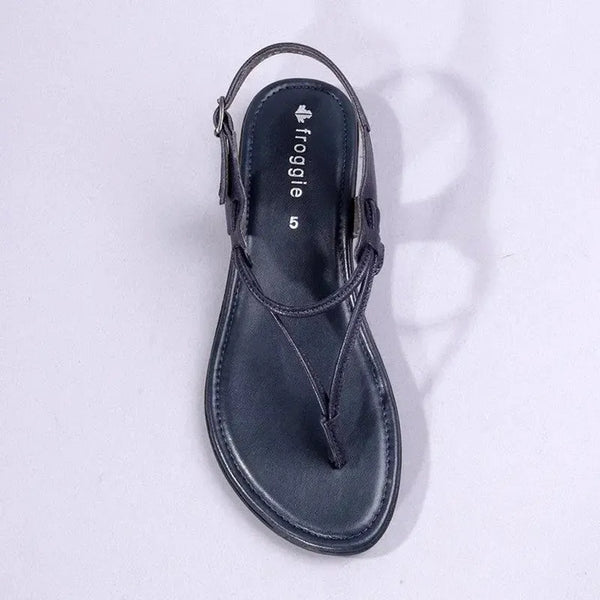 Froggie Ella Thong Leather Comfort Sandal - Navy