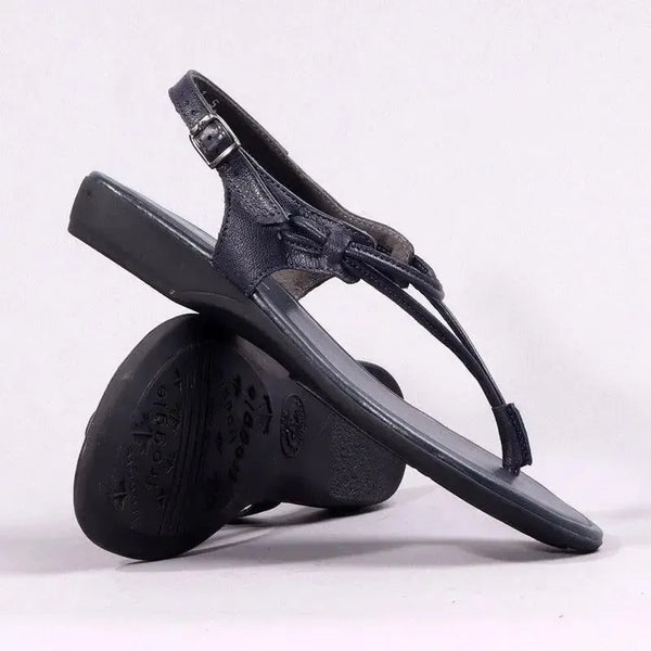 Froggie Ella Thong Leather Comfort Sandal - Navy