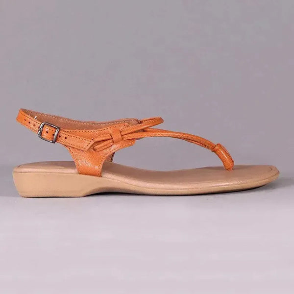 Froggie Ella Thong With Back Strap Sandal - Tan M