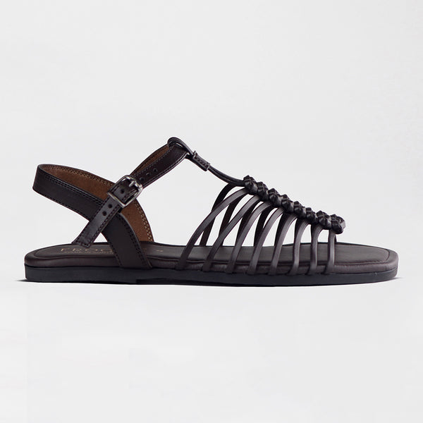 Froggie IVY Strappy Flat Sandal - Brown