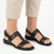 Froggie Ida H-Bar leather Flat Sandal - Black