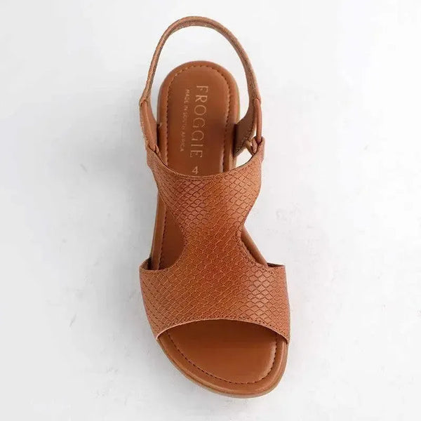 Froggie Ida Leather Comfort Sandal - Tan