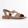 Froggie Ida Leather Flat Sandal - Stone