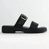 Froggie Ida Slip In 2 leather Strap Sandal - Black