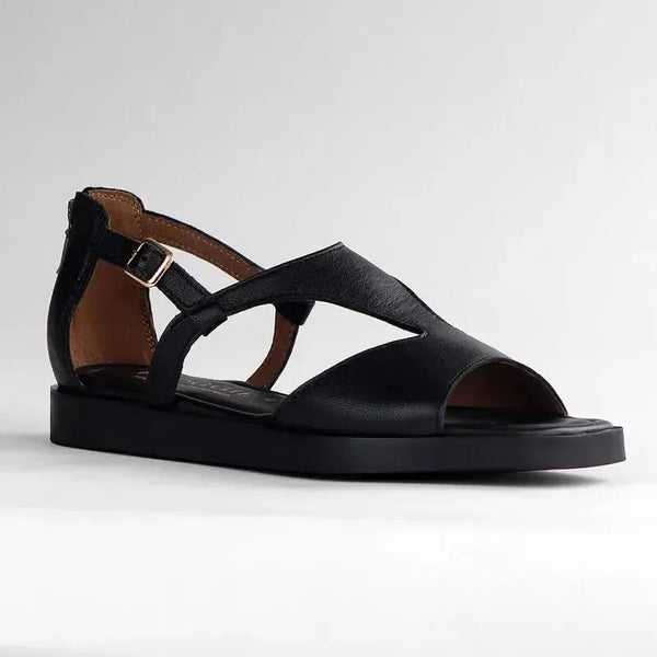 Froggie Ivy Leather Closed Back Thong Sandal - Black