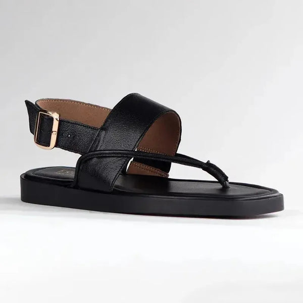 Froggie Ivy Leather Thong Sandal - Black