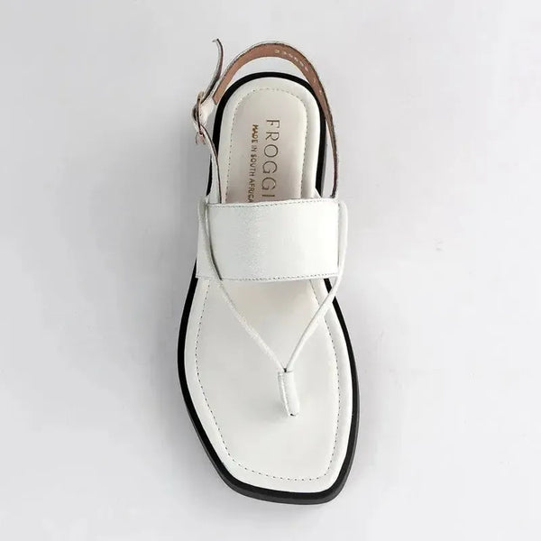 Froggie Ivy Leather Thong Sandal - White