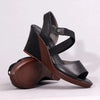 Froggie Merisa Leather High Wedge - Black
