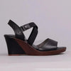 Froggie Merisa Leather High Wedge - Black
