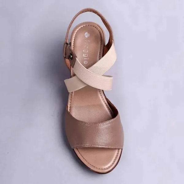 Froggie Merisa Leather High Wedge - Nude