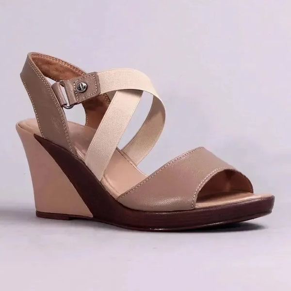 Froggie Merisa Leather High Wedge - Nude