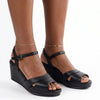 Froggie Raine Leather Wedge - Black
