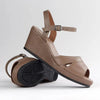 Froggie Raine Leather Wedge - Stone Multi