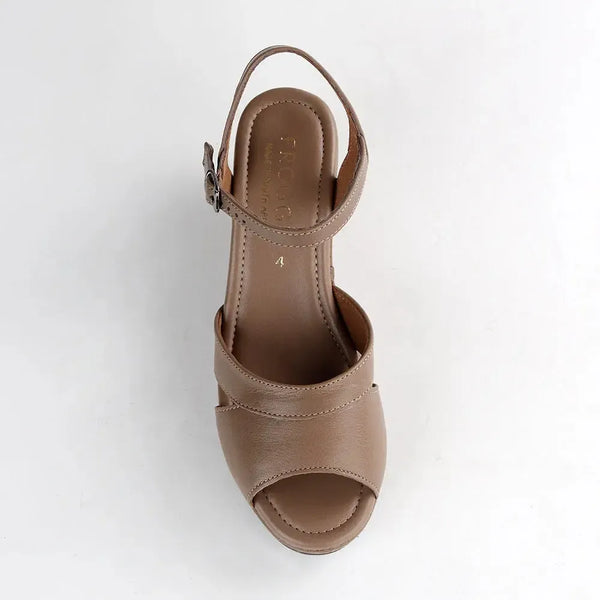 Froggie Raine Leather Wedge - Stone Multi