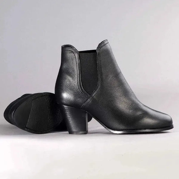 Froggie Sherrie Block Heel Gusset Ankle Boot - Black