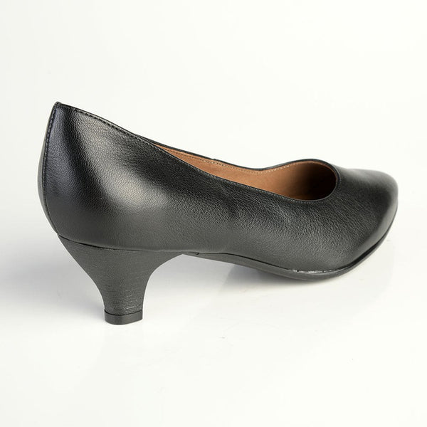 Froggie Spring Penny Leather Court Heel - Black-Froggie-Buy shoes online