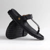 Froggie Tessa Slip On Thong Leather Sandals - Black