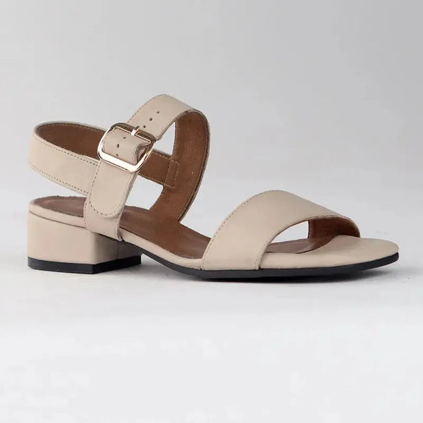 Froggie Toni Leather Block Heel Sandal - Ivory