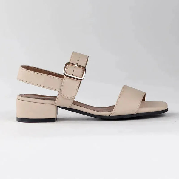 Froggie Toni Leather Block Heel Sandal - Ivory