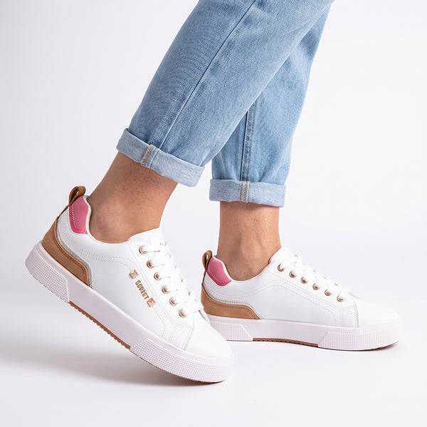 Soviet L Mahogany Casual Sneaker - White Pink