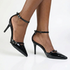 Madison Oda Open Waist Ankle Tie Court Heel - Black