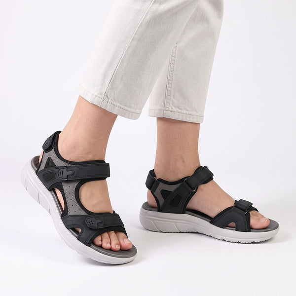 Action Comfort Sandals - Black/Grey