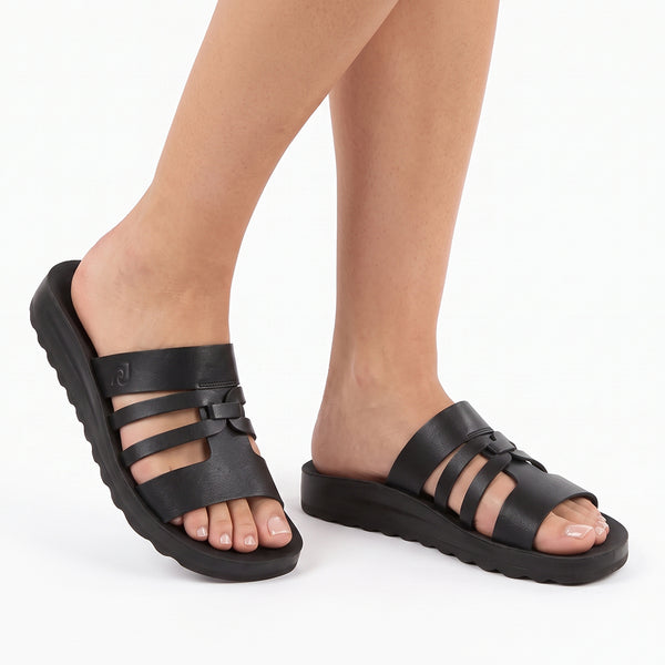 Pierre Cardin Strappy Slip In - Black