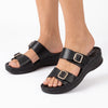 Pierre Cardin Twin Buckle Sandals - Black