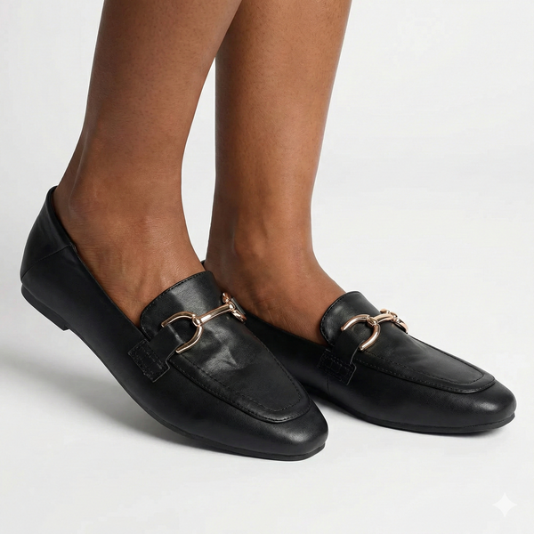 Madison Olga Trimmed Loafer - Black