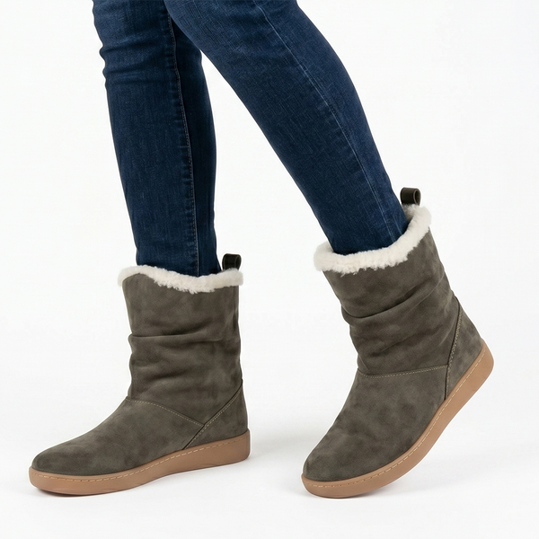 Tsonga Iholide Fur Collar Leather Boot - Funghi Velutto