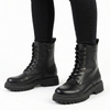 Madison Lace Up Combat Boots - Black