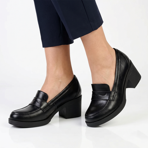 Franco Rossi Block Heel with Saddle Detail