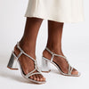 Butterfly Feet Amelle1 Block Heel Sandals - Silver