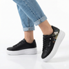 Pierre Cardin Fleurs 5 Flower Printed lace up sneaker - Black Floral